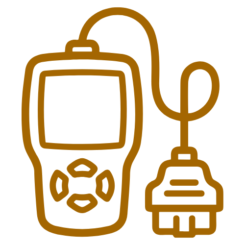 Car diagnostic scanner device used by mobile mechanics for vehicle troubleshooting.