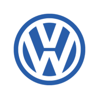 Volkswagen emblem on a vehicle, representing auto repair services.