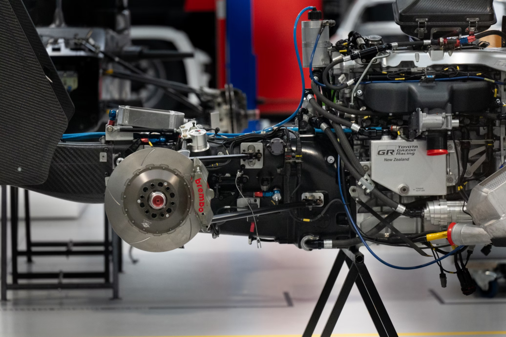 Engine components of a race car for auto repair services in Orlando.