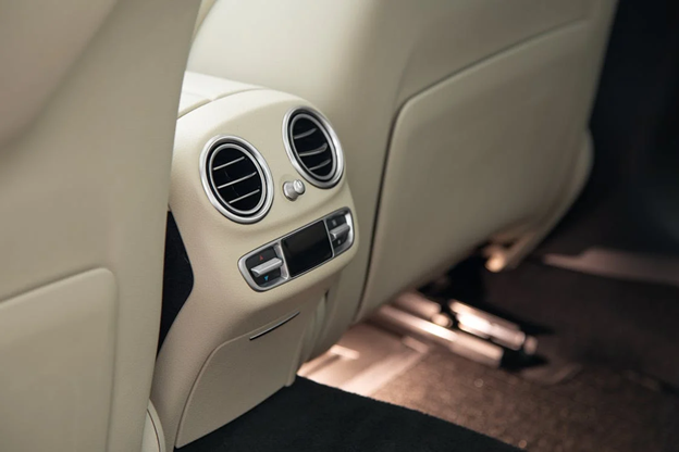 Rear car air vents for efficient cooling in hot Florida weather.