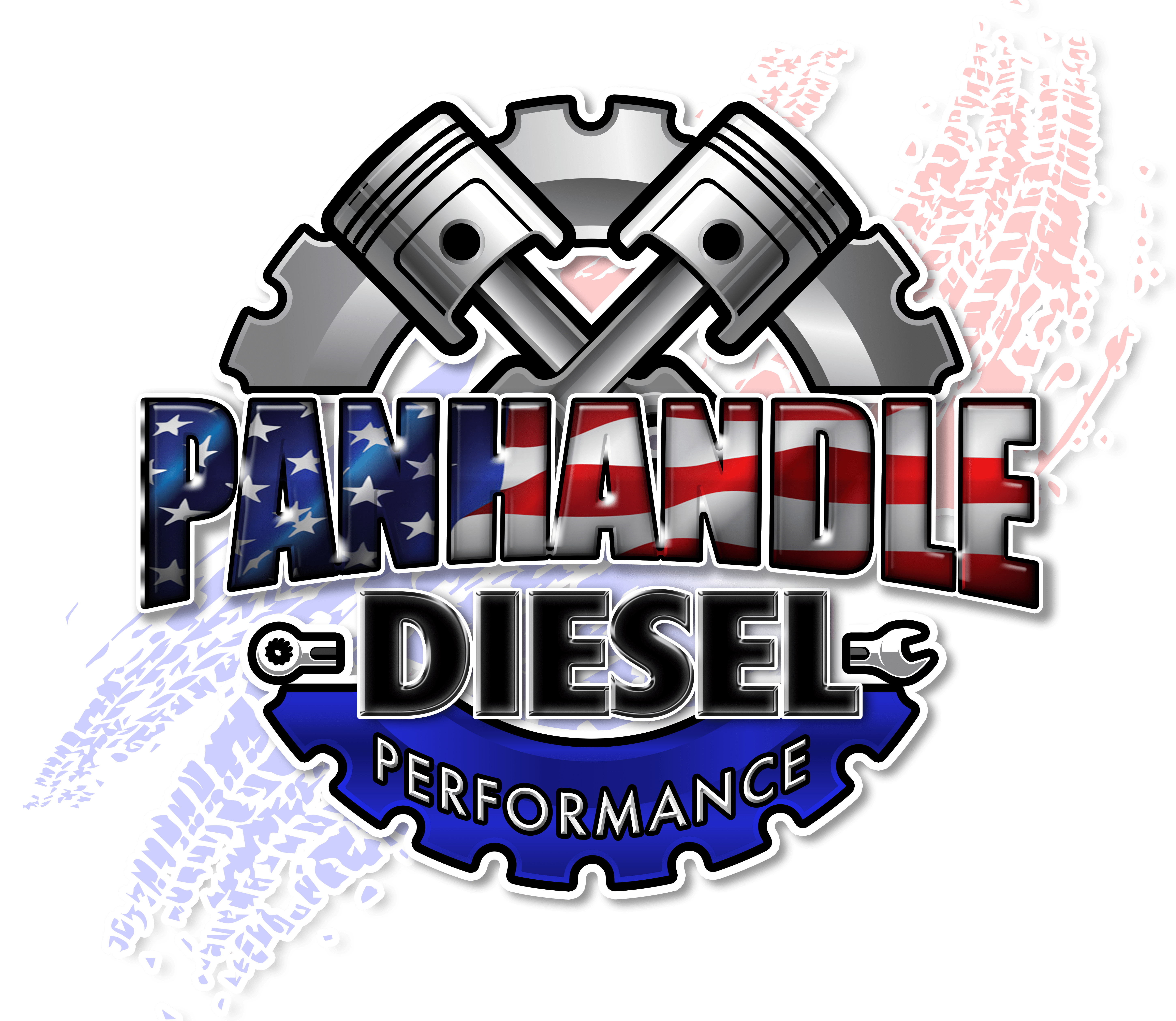 Panhandle Diesel Performance LLC logo with pistons and engine gear.