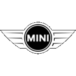 Mini Cooper emblem logo on a car, representing the brand.