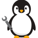 Penguin Auto logo featuring a cute penguin holding a wrench, representing auto repair and maintenanc.