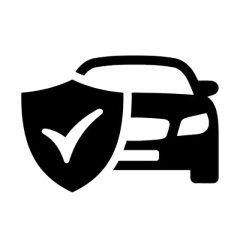 Car protection with shield and car icon, emphasizing safety and security.