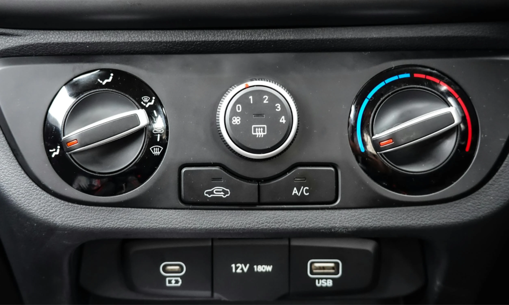 Vehicle air conditioning and heating controls for optimal comfort.