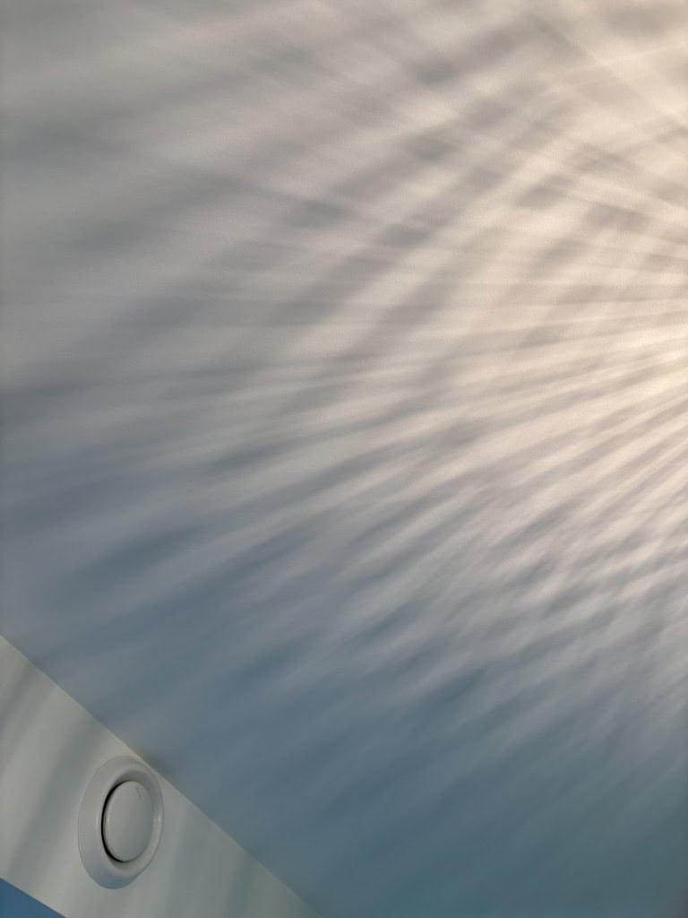 Light patterns on a ceiling