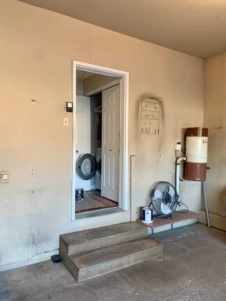 Clean garage with organized tools.