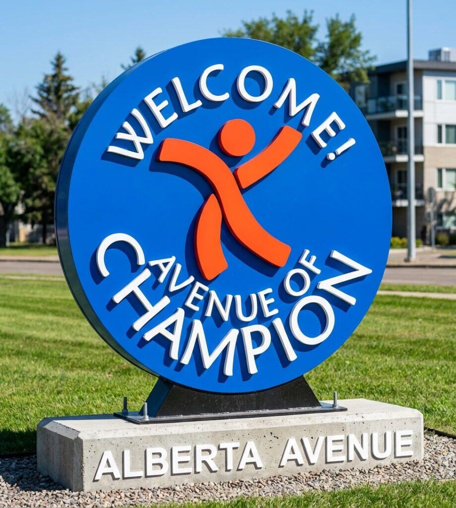 Avenue of champions sign