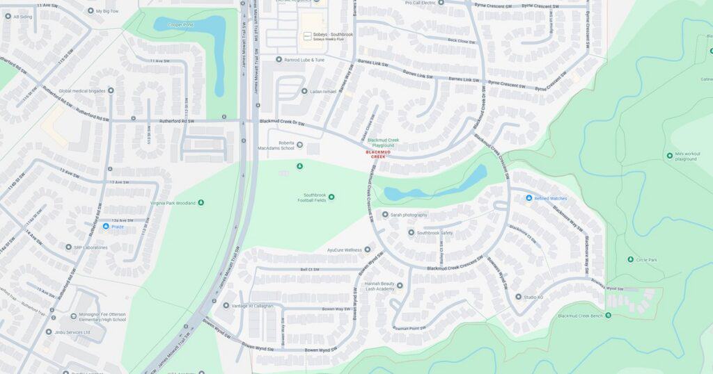 Map of Sunset Park showing parks, water bodies, and residential streets in the area.