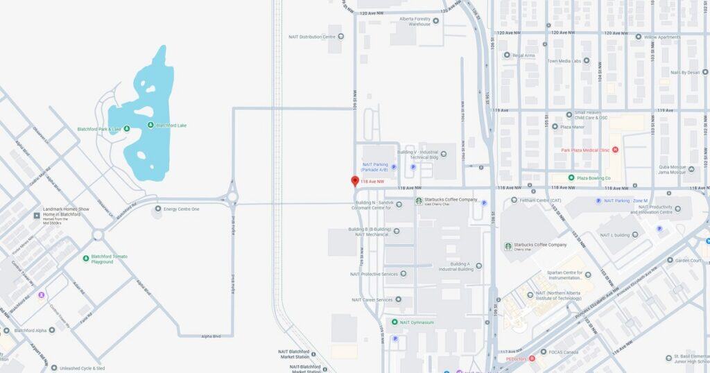 Map showing Sunset Park and surrounding lake area with streets and landmarks.