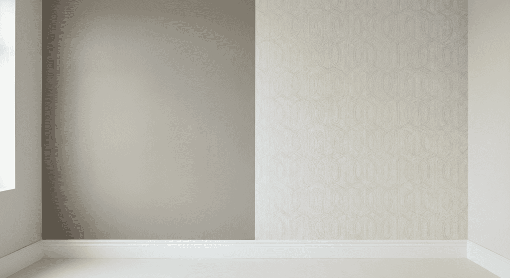 Bright, minimalist room with textured wall design, ideal for contemporary home decor or renovation projects.