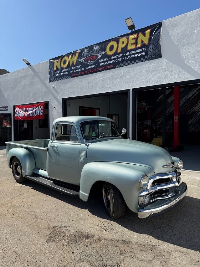 Vintage Chevrolet pickup truck for auto repair at Pittstop Auto Care.