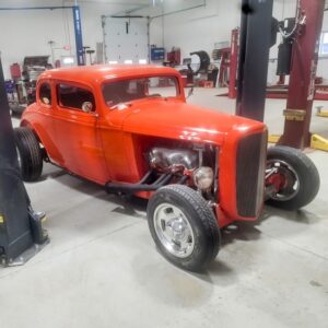 Vintage hot rod car undergoing restoration at Premium Auto Repair Inc.