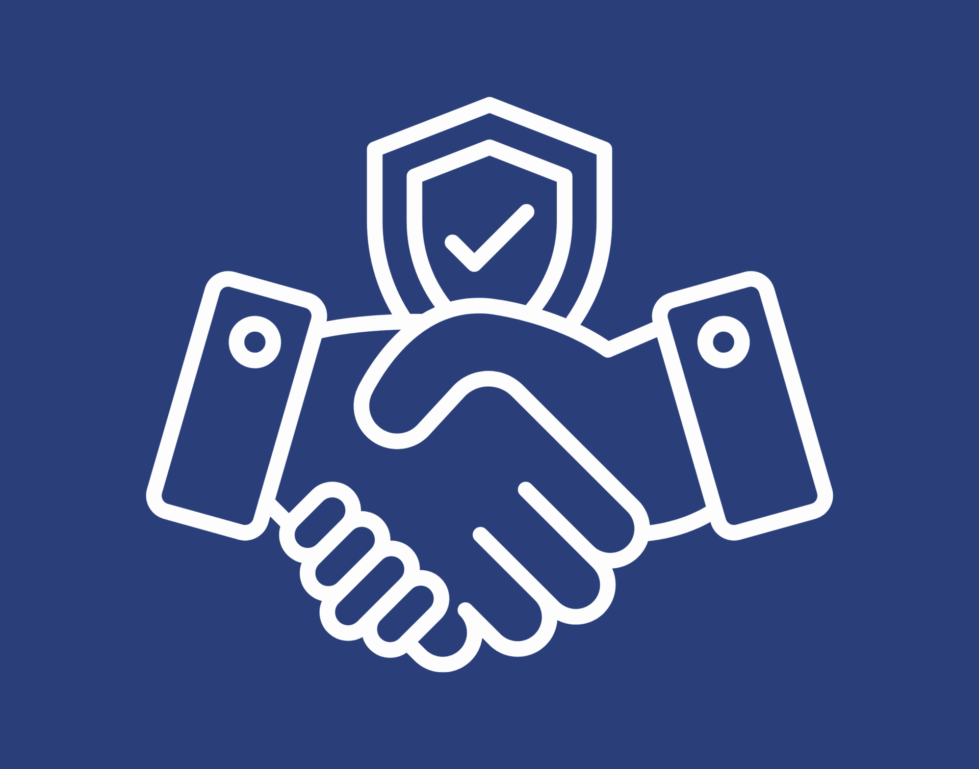 Professional auto repair handshake with shield icon, emphasizing trust and quality.