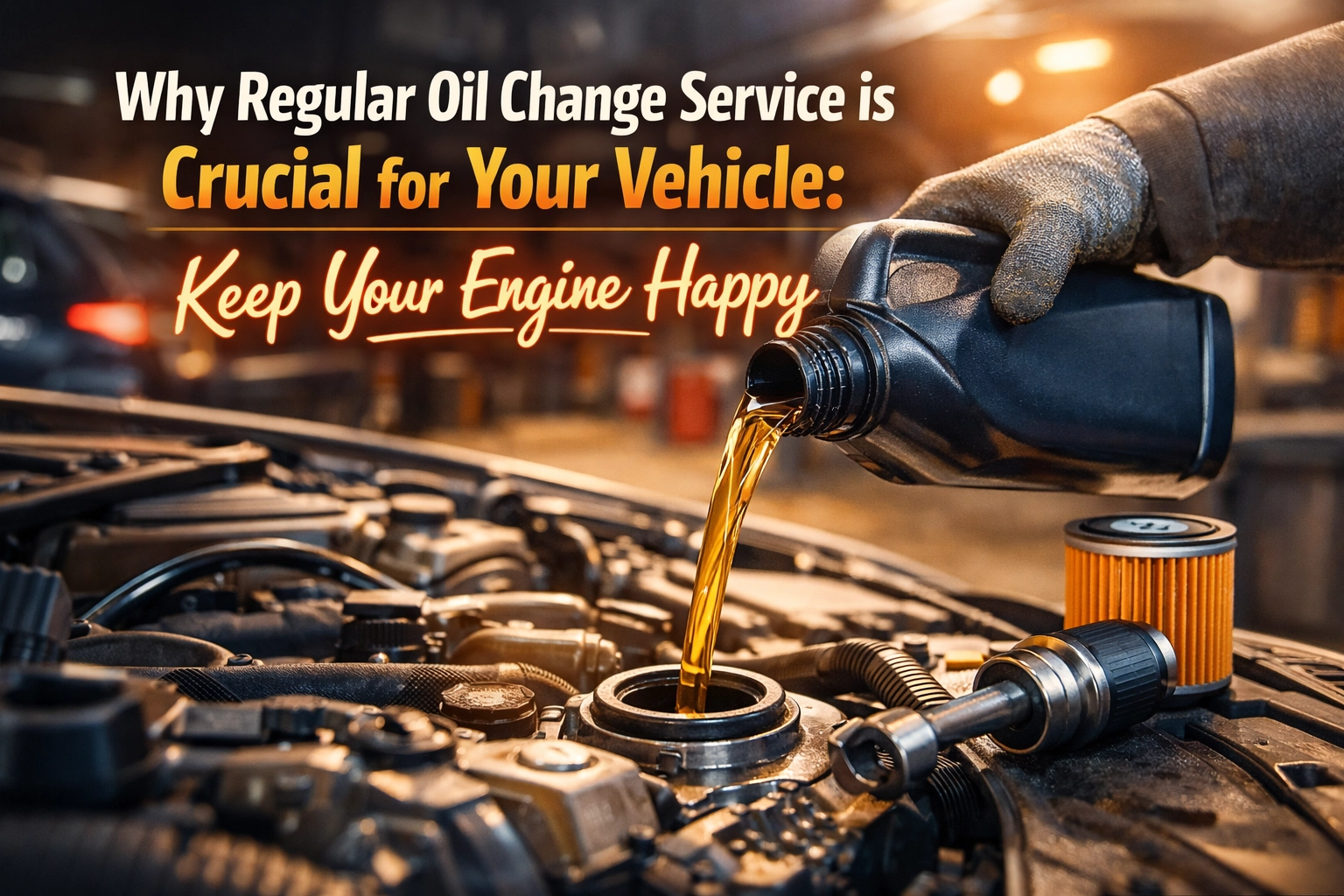 Oil change service for vehicle engine maintenance and performance.