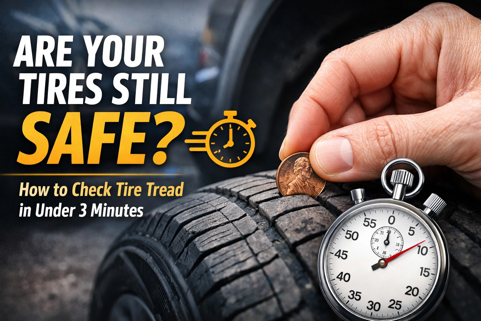 How to quickly check tire tread safety in under 3 minutes.