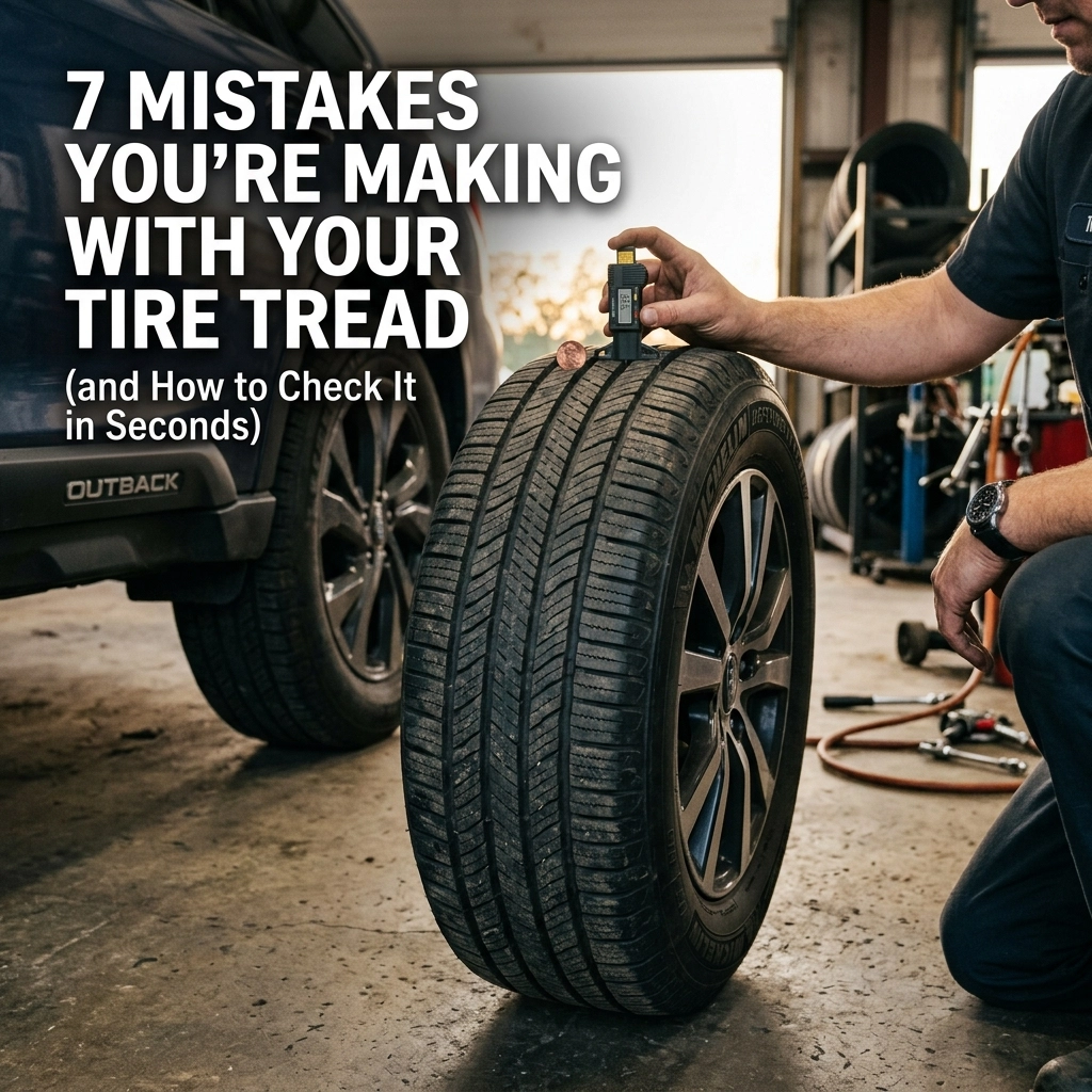 Tire tread inspection for safety and performance at Price Tires & Wheels.