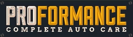 Proformance Complete Auto Care logo with automotive tools and service text.