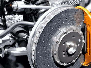 High-performance brake disc and caliper for vehicle safety and stopping power.