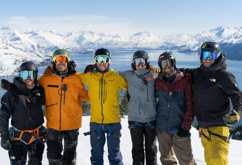 Pulseline Adventure Heli Skiing Alaska Staff and Customers
