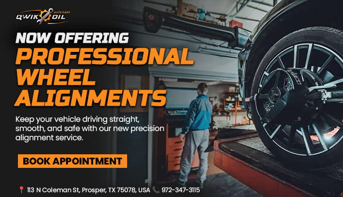 Auto repair shop offering professional wheel alignments in Prosper, TX.