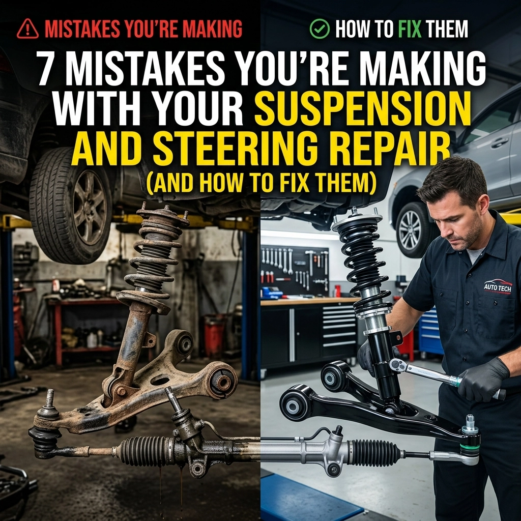 Auto repair suspension and steering system maintenance.