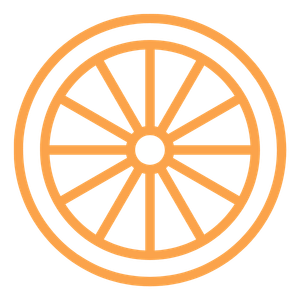 Car wheel with tire being serviced at Qwik Oil & Auto Care.