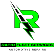 Rapid Fleet Service logo with bold green and black design.