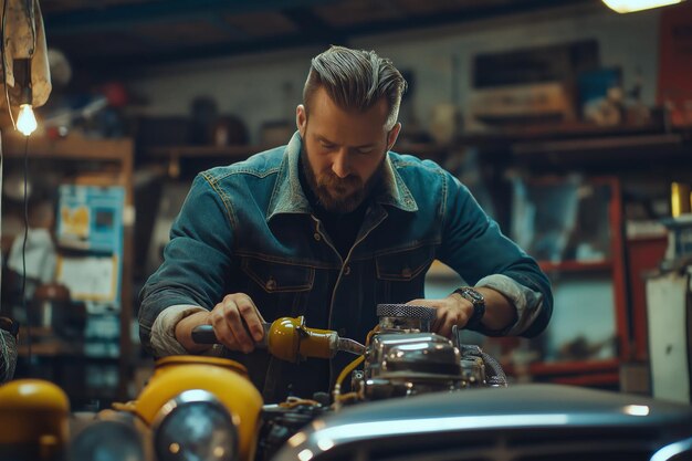 Technician inspecting vehicle engine for fleet maintenance.
