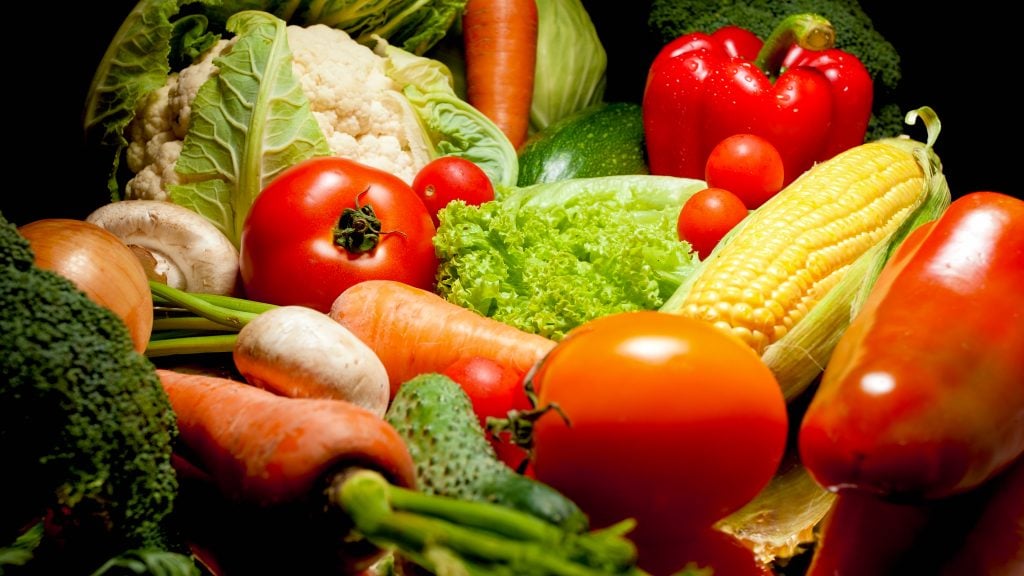 Verduras y alimentación saludable