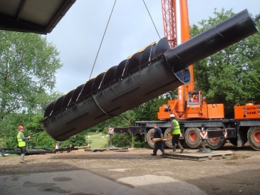 Renewables First: Micro hydro Archimedes screw turbine.