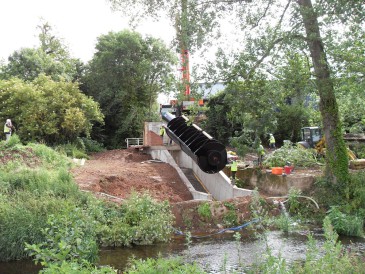 Renewables First: Micro hydro Archimedes screw turbine.