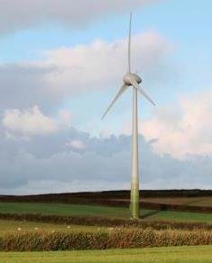 Enercon wind turbine in a field.