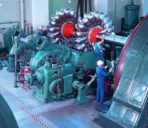 Figure 6 &ndash; Large utility-scale Pelton turbine installation