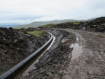 Penstock trench and access track