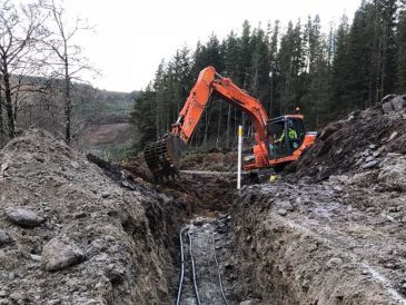 Cable trench, pre-burial.