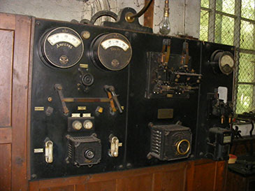 Decommissioned electrical equipment retained in the turbine house
