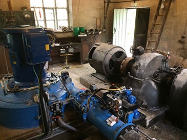 Hydro turbines old and new at Pale Hall