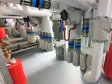 Commerical heat pump plant room