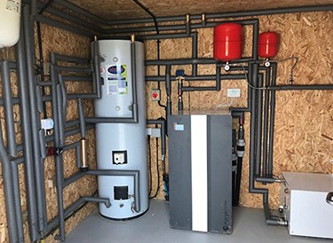 Typical domestic heat pump installation