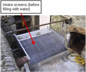 Typical low-head micro hydro system