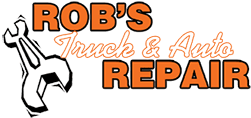 Rob's Truck & Auto Repair logo with wrench icon.