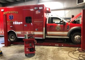 Emergency vehicle repair at Rob's Truck & Auto Repair, specializing in ambulance and fire truck main.