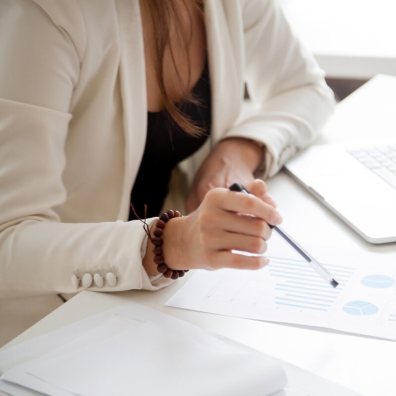 An image that shows Analyzing New Marketing Plan And Sales Statistics Concept, Close