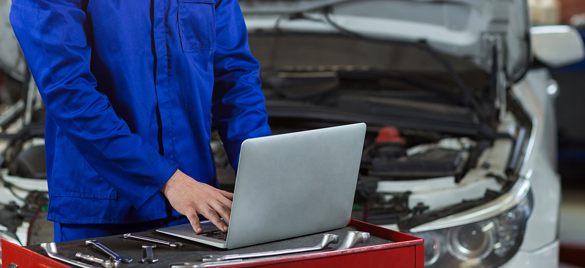 vehicle diagnostics in repair garage