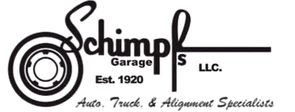 Exterior view of Schimpfs Garage with classic signage and clean facade.