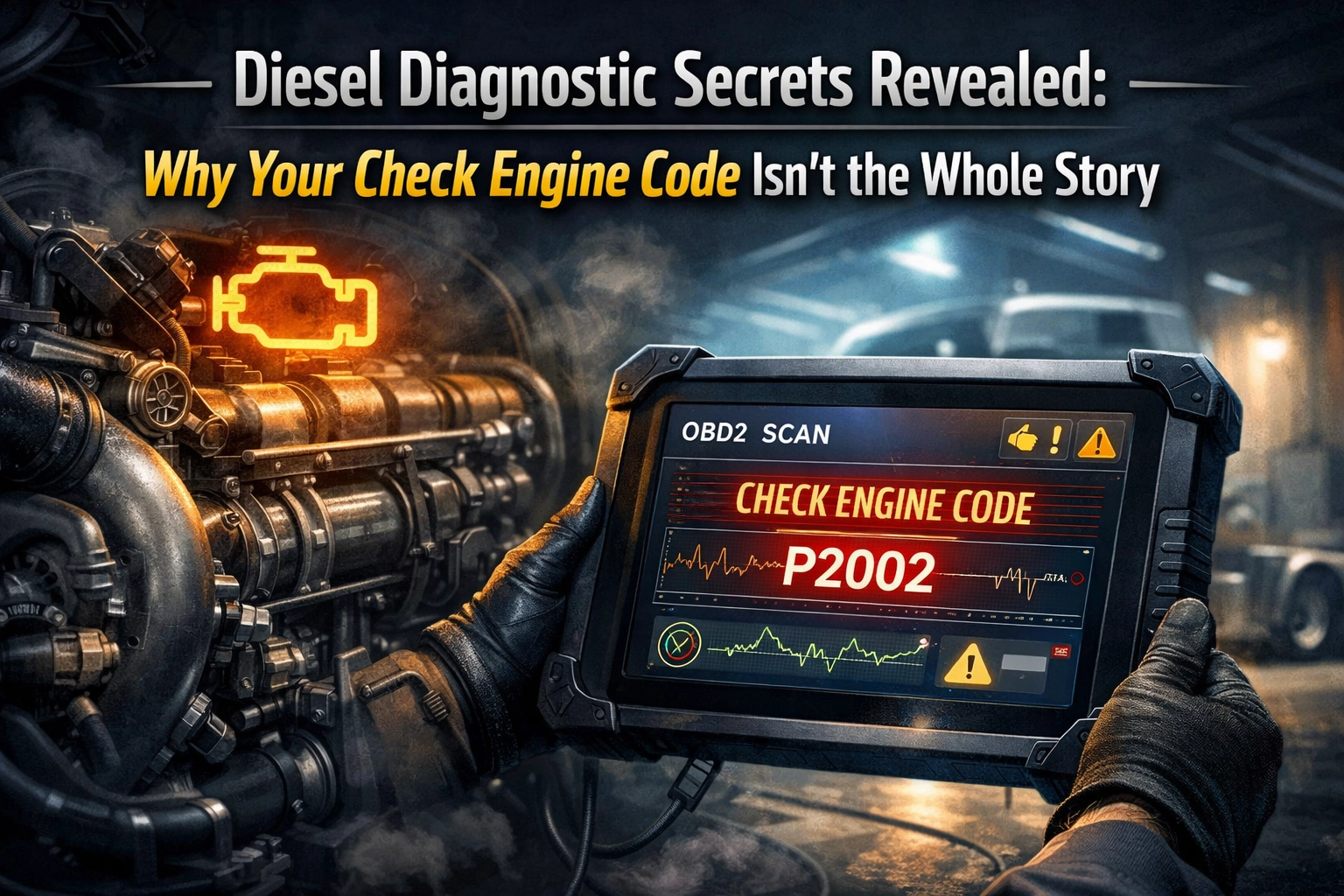 Diesel engine diagnostic tools and check engine code analysis.