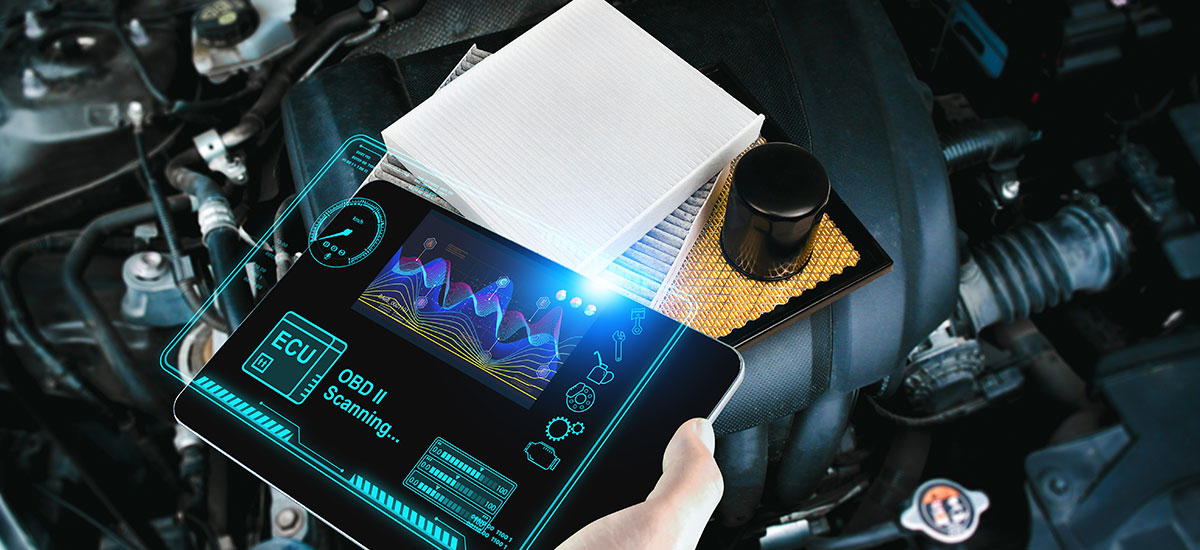 engine analysis with obd scanning device