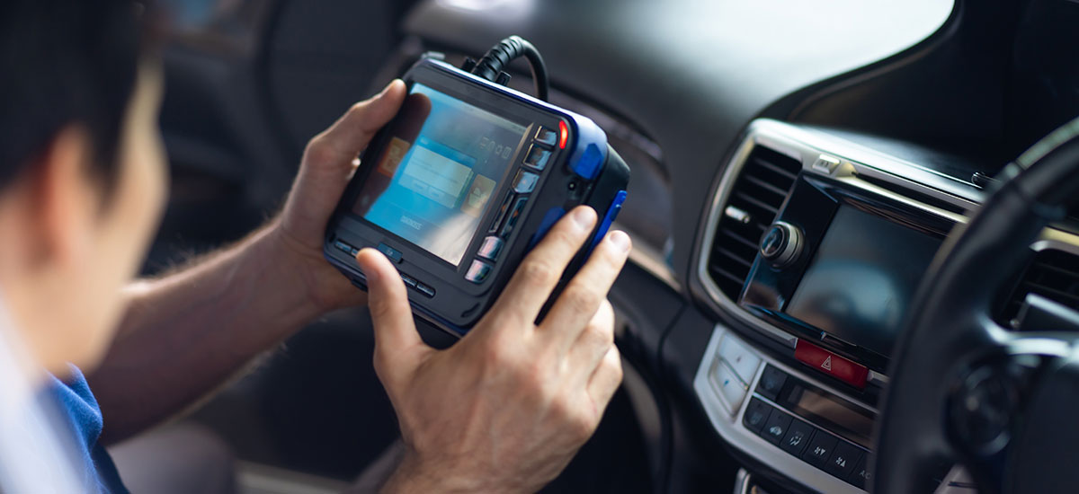 inside car diagnostics test tool