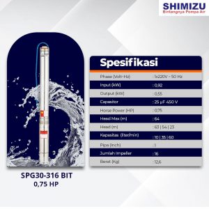 Pompa Submersible SHIMIZU SPG30-316 BIT